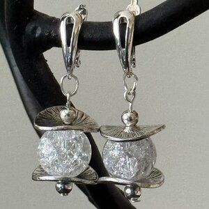 3/$17 Modern Design Abstract Cracked Quartz Pierced Earrings